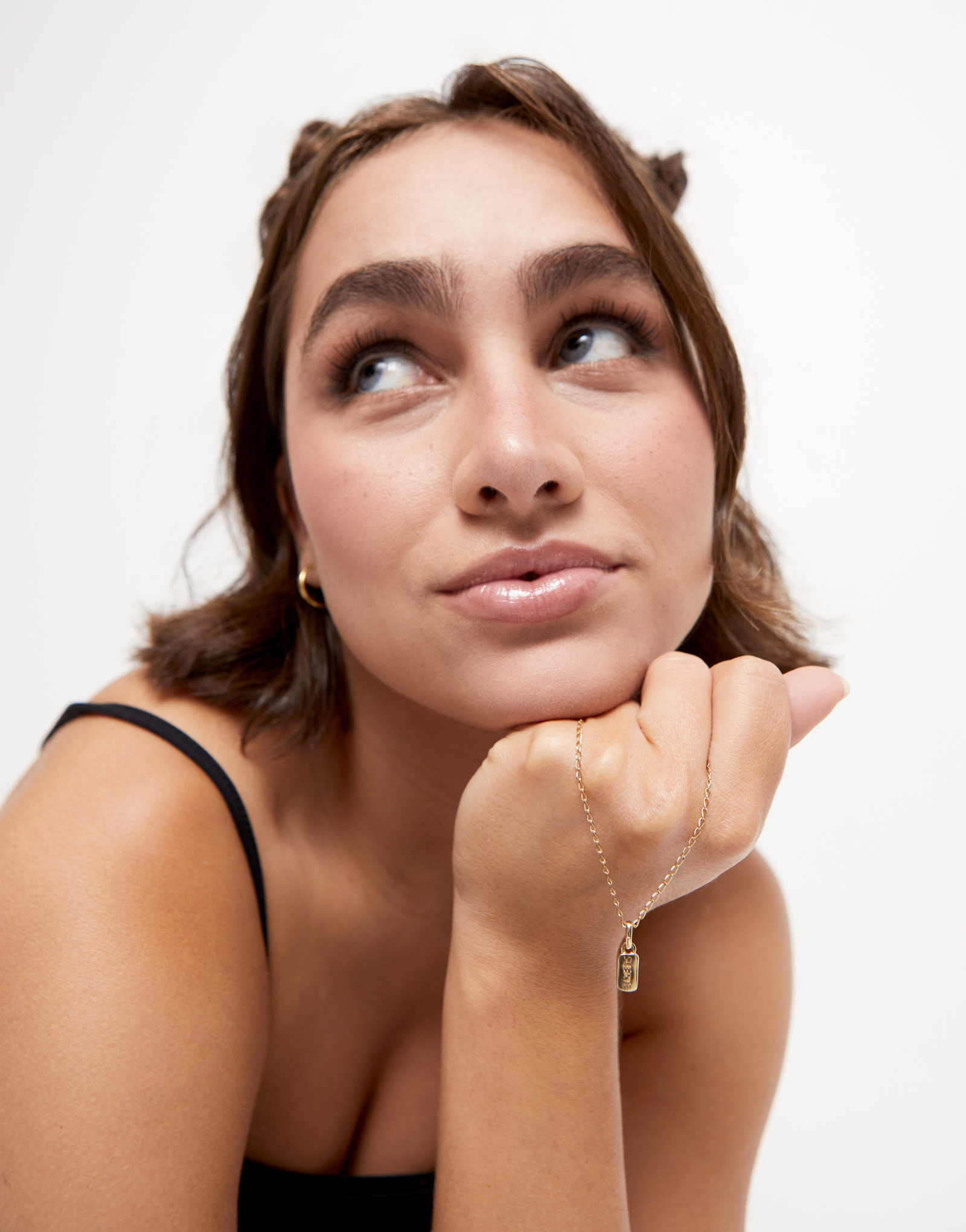 Charm with the word “lucky”, Golden, large thumbnail